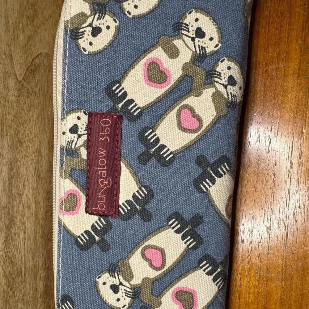 Bungalow 360 Fabric Wallet Otters! Zippered